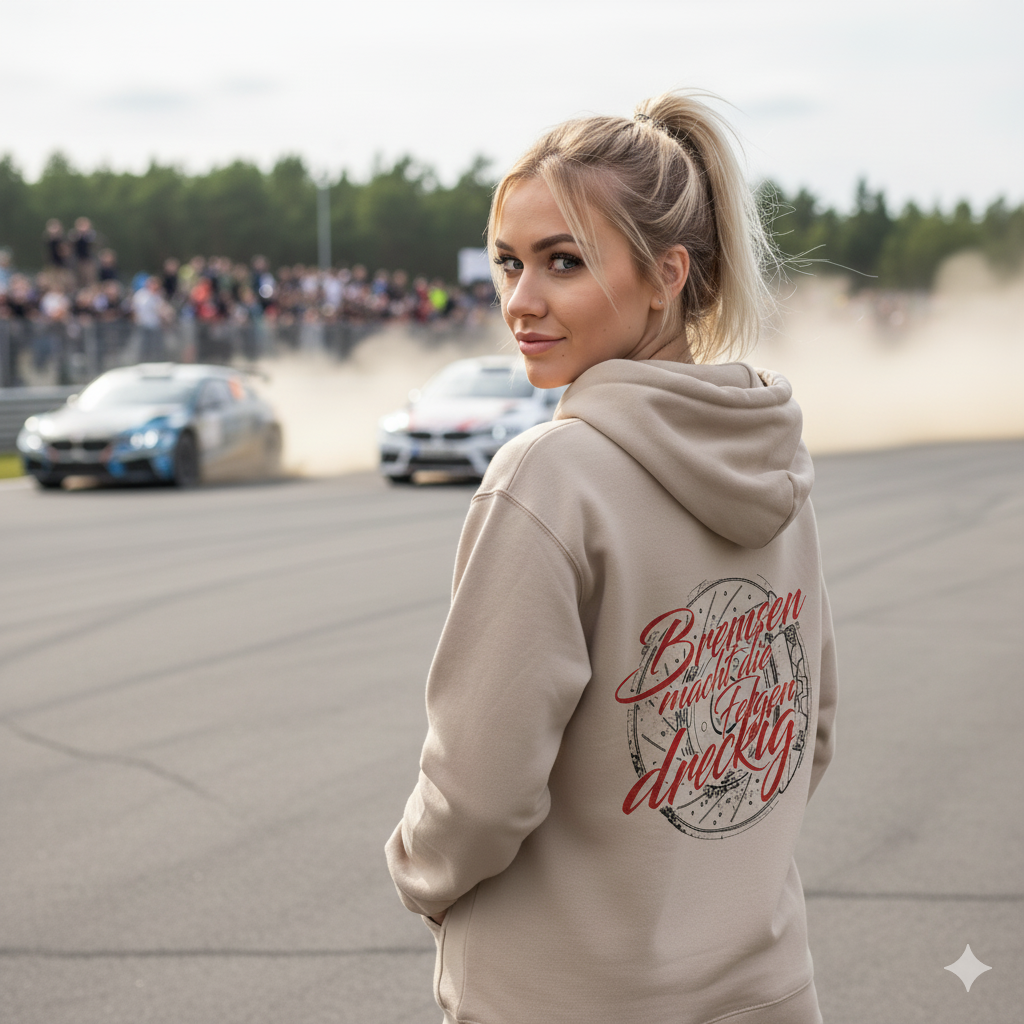 Hoodie „Bremsen macht die Felgen dreckig“ – Auto Spruch Pullover für Tuning Fans